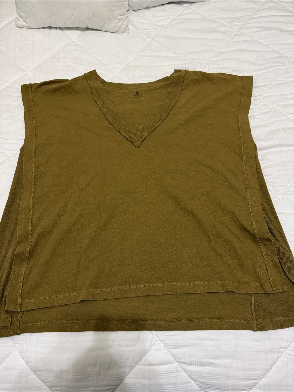 Free People movement Relaxed V‑Neck Sleeveless Top in Olive